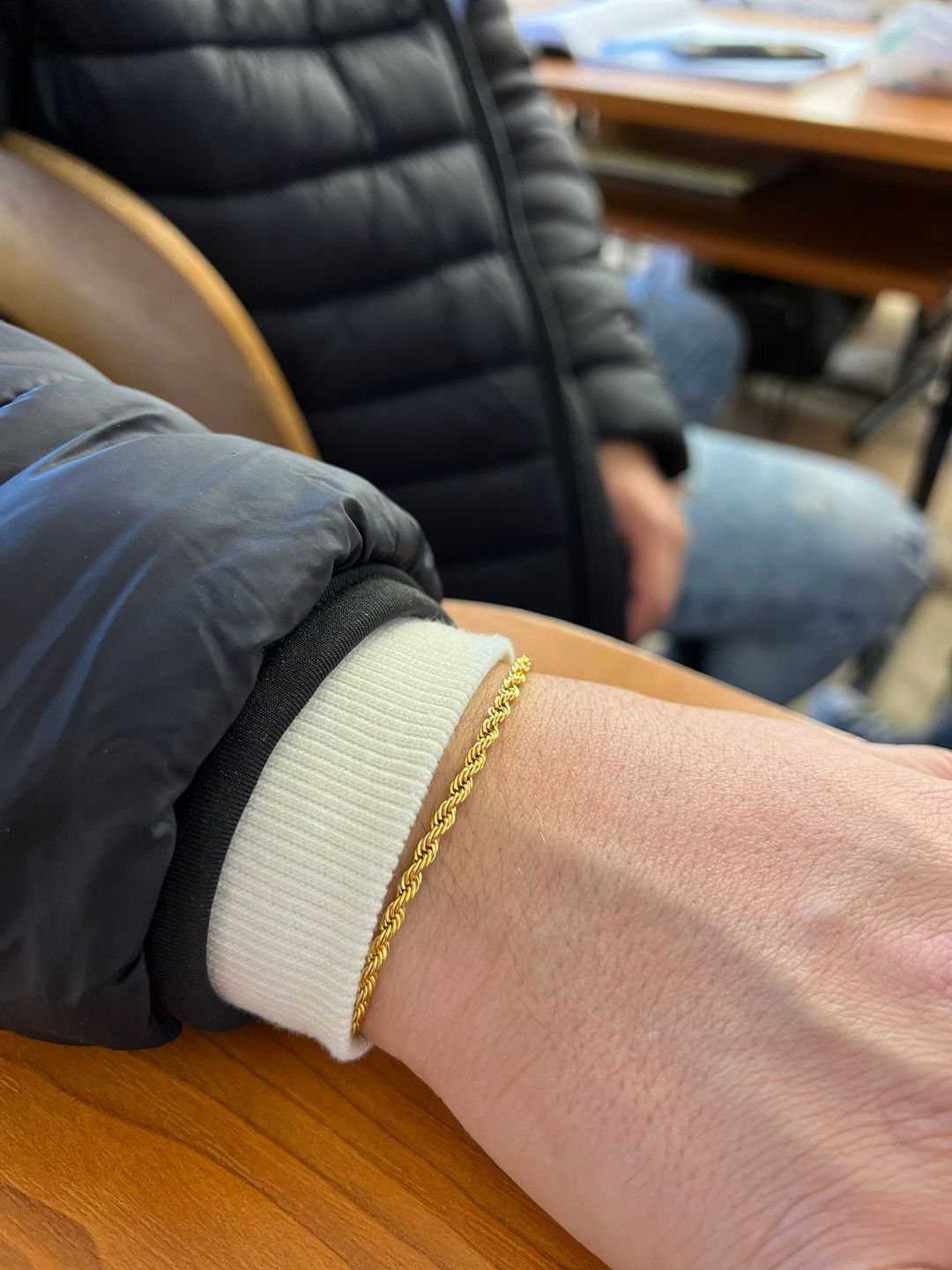 Customer photo review of CLEAN ROPE BRACELET. - 3MM 18K GOLD