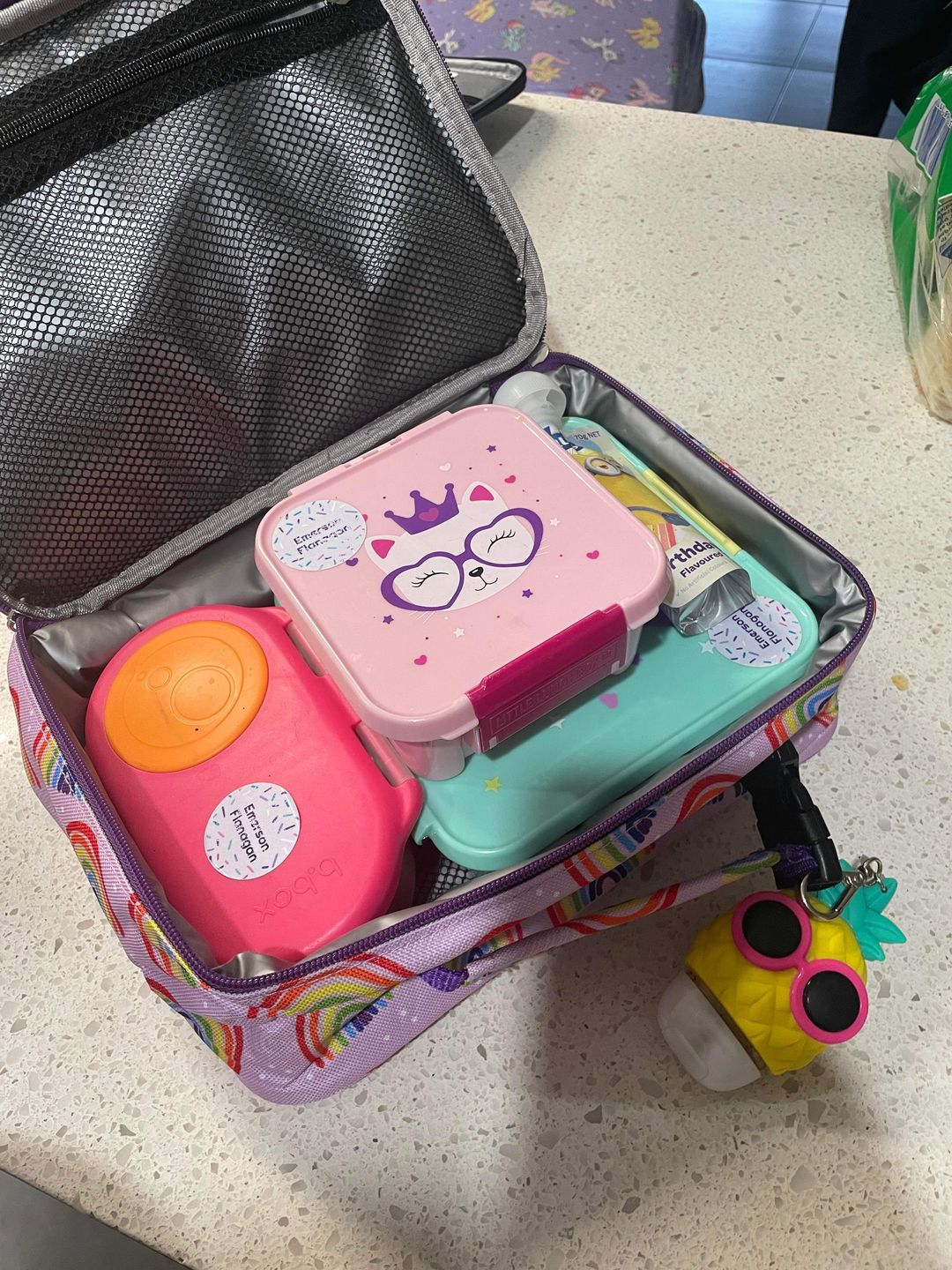 Customer photo review of ecococoon Insulated Lunch Bag - Rainbows - NEW