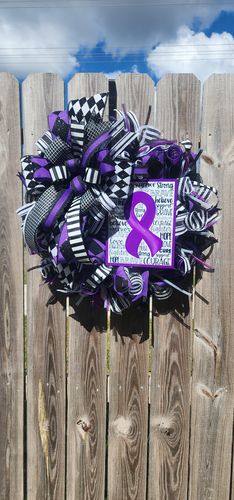 Customer photo review of Wreath Sign, Alzheimers Awareness Sign, 8x10" Metal Sign DECOE-900, Sign For Wreath, DecoExchange