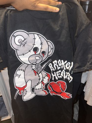 Customer photo review of Jordan 12 Stealth DopeSkill T-Shirt Broken Heart Graphic