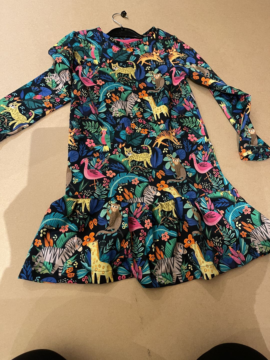 Customer photo review of Animal Jungle on Black French Terry Fabric