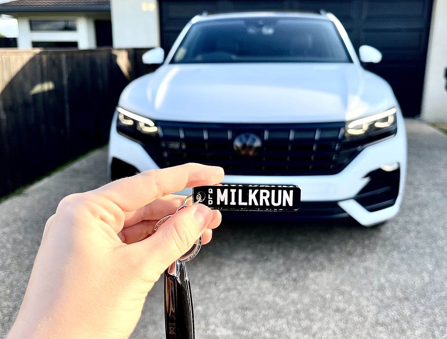 Customer photo review of QLD Prestige Licence Plate Custom Keychain