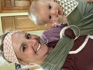 Customer photo review of CHECKERED - 4'' Bow Headband Single
