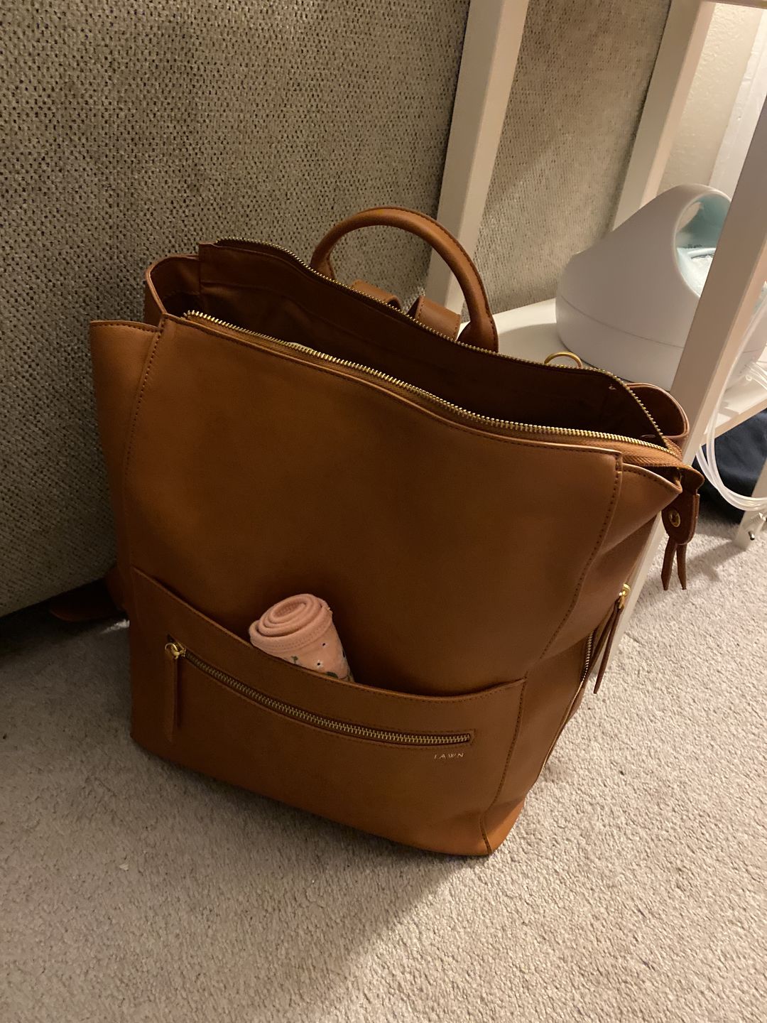 Customer photo review of The Square Diaper Bag - Brown