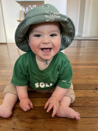 Customer photo review of Soll Print T-Shirt - Green/Cream