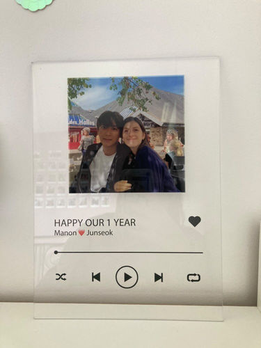 Customer photo review of Custom Song Plaque - The Best Anniversary Gift for Couples