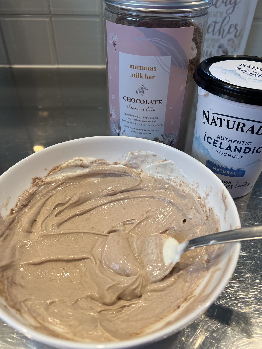 Customer photo review of Chocolate Premium Whey Protein