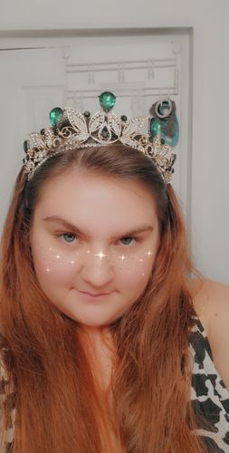 Customer photo review of Gem Leaves Tiara