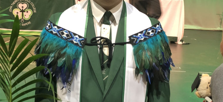 Customer photo review of Paua Blue Ceremonial Short Korowai