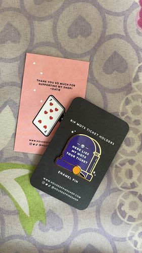 Customer photo review of MOTS Tour Tombstone Pin