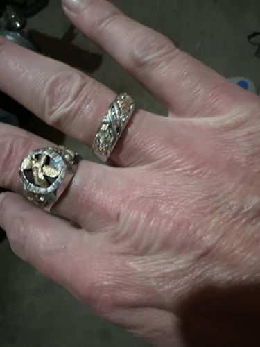Customer photo review of Mens Black Hills Gold Triple Diamond Ring