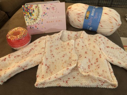 Customer photo review of Baby Mystery Knitting Box