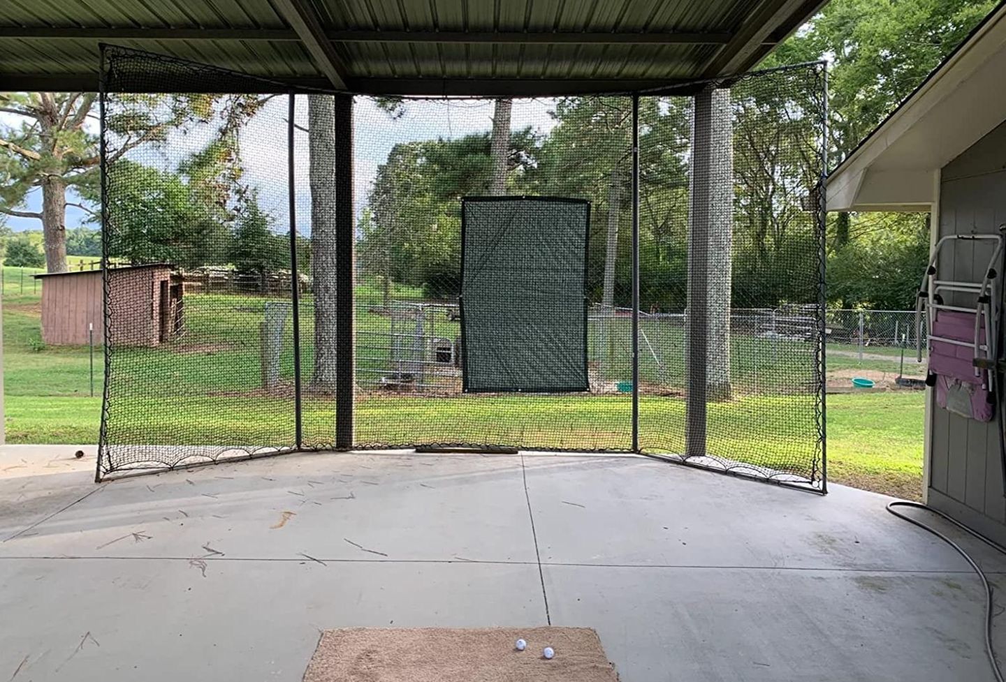 Customer photo review of Golf Netting Material 10'x10' - Golf Hitting Net for Backyard