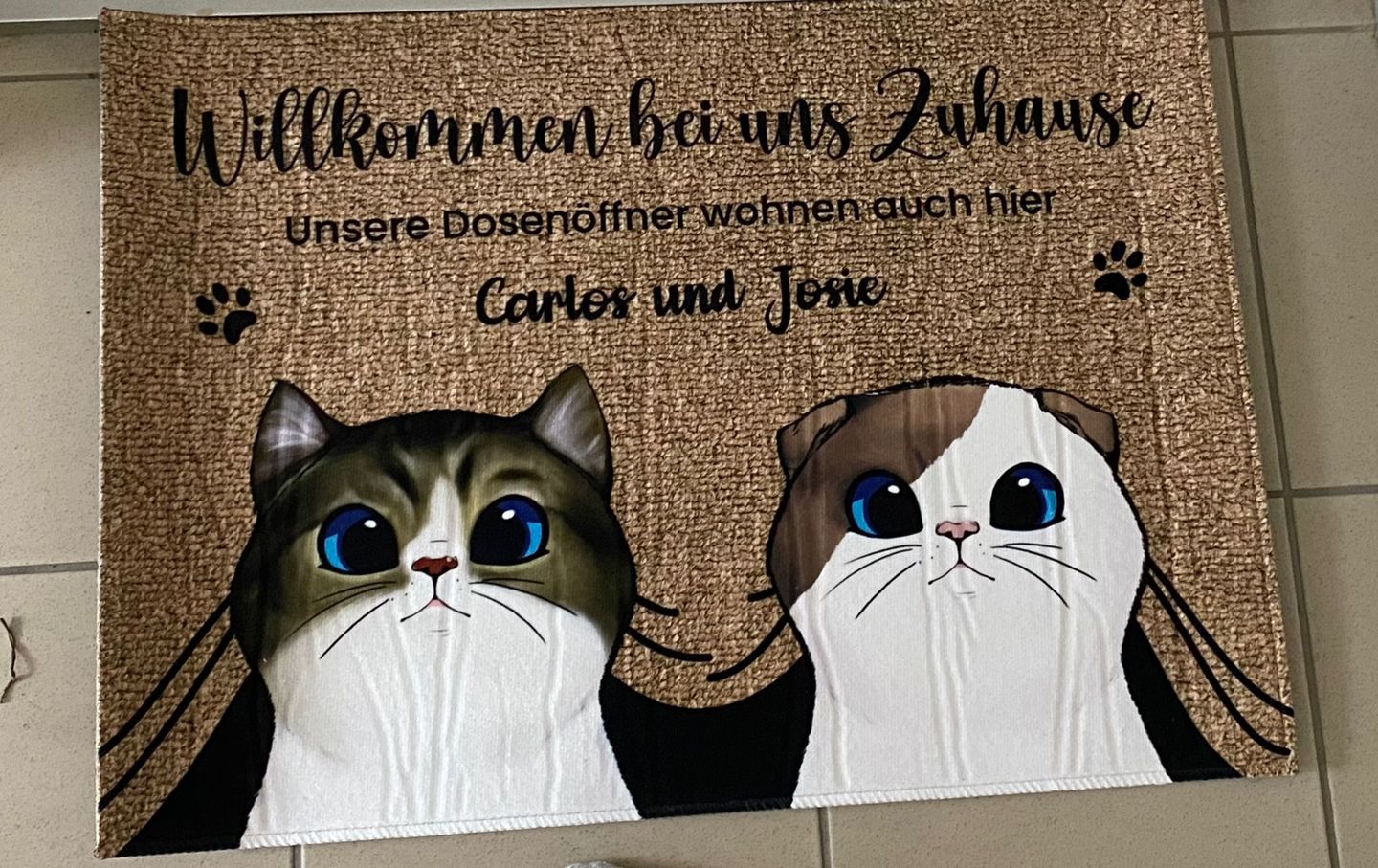 Customer photo review of Bei mir Zuhause - Individuelle Fußmatte