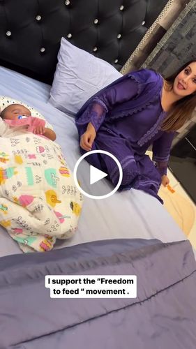 Customer video review of Luxe French Navy Chanderi Maternity & Nursing Kurta + Bump Band Bottom + Dupatta (3 pc)