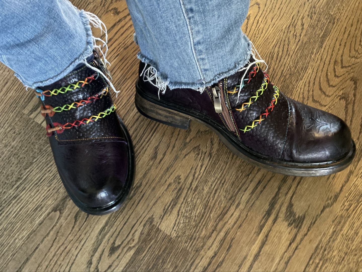 Customer photo review of Hand Embossed Genuine Leather Shoes