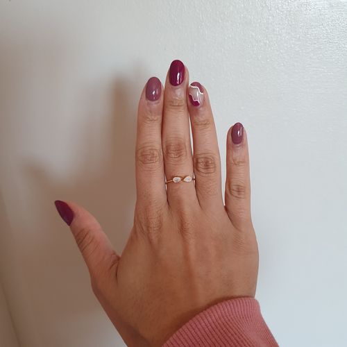 Customer photo review of Moonstone Teardrop Ring (Gold)