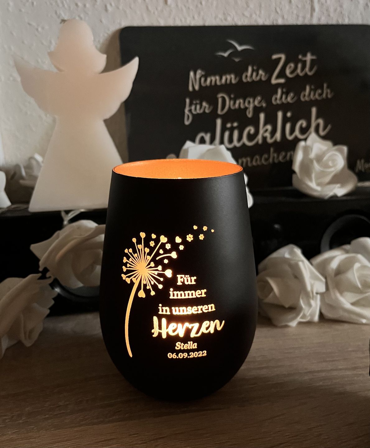 Customer photo review of Für immer im Herzen - Individuelles Trauerlicht