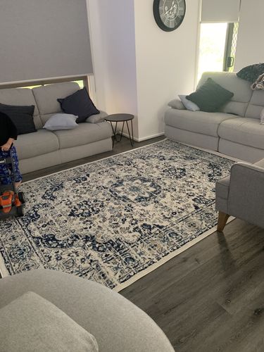 Customer photo review of Alpes Navy Multi Traditional Rug