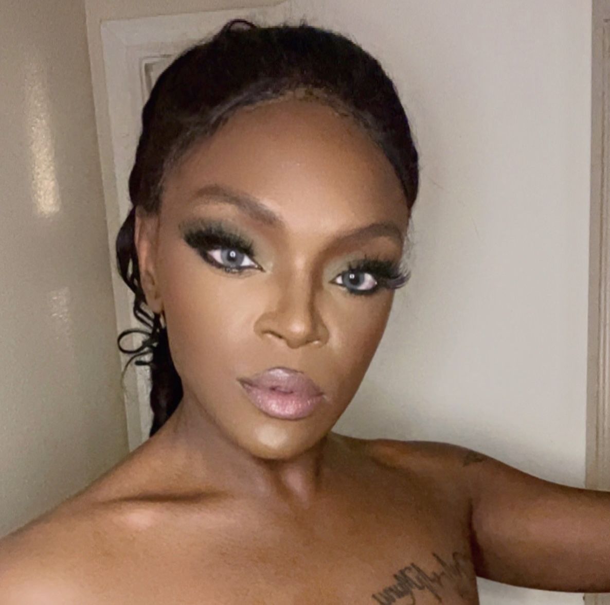 Customer photo review of Premium Candy Gray Prescription Colored Contact Lenses