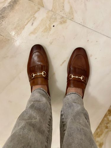 Customer photo review of Fringe Bit Loafers - Caramel