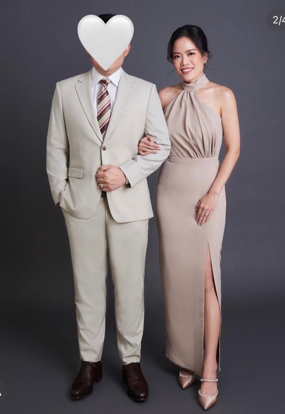 Customer photo review of BEIGE DARLIN SATIN