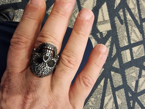 Customer photo review of Calavera Skull Ring