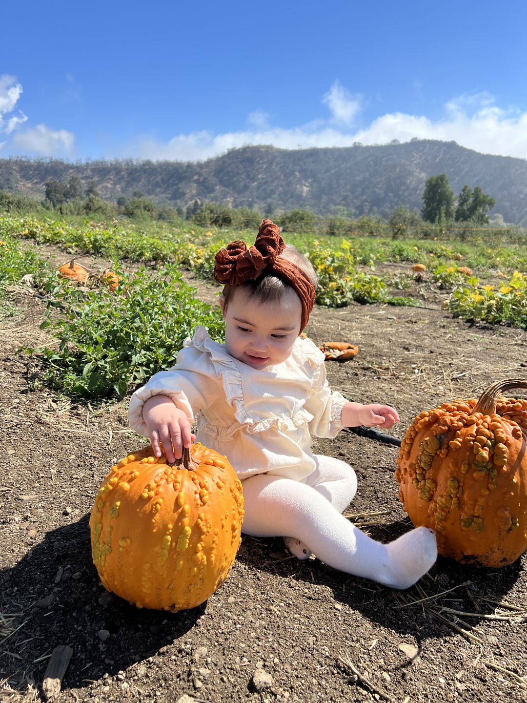 Customer photo review of Ruffled Headband- Chestnut