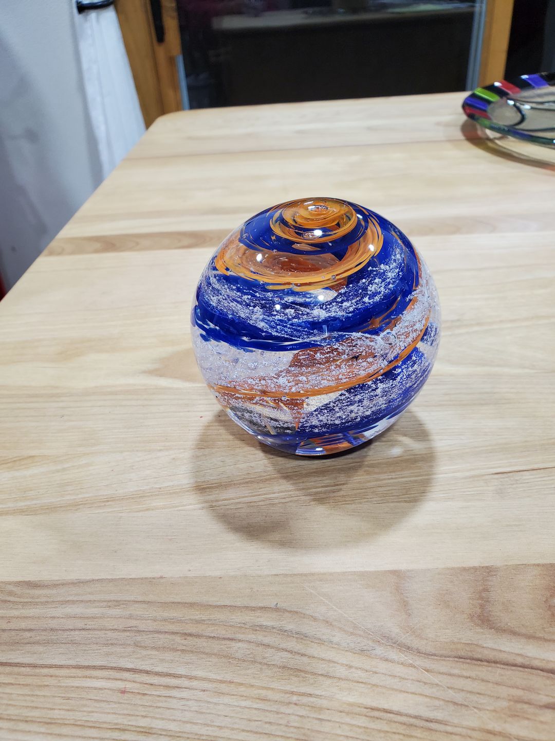 Customer photo review of Tranquil Swirl Paperweight with Cremation Ash