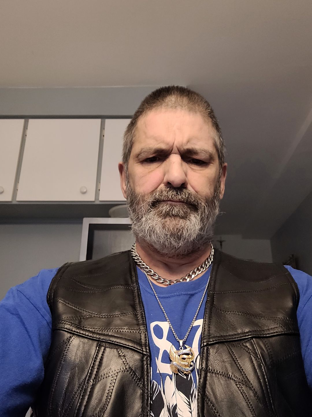 Customer photo review of Classic Leather Biker Vest