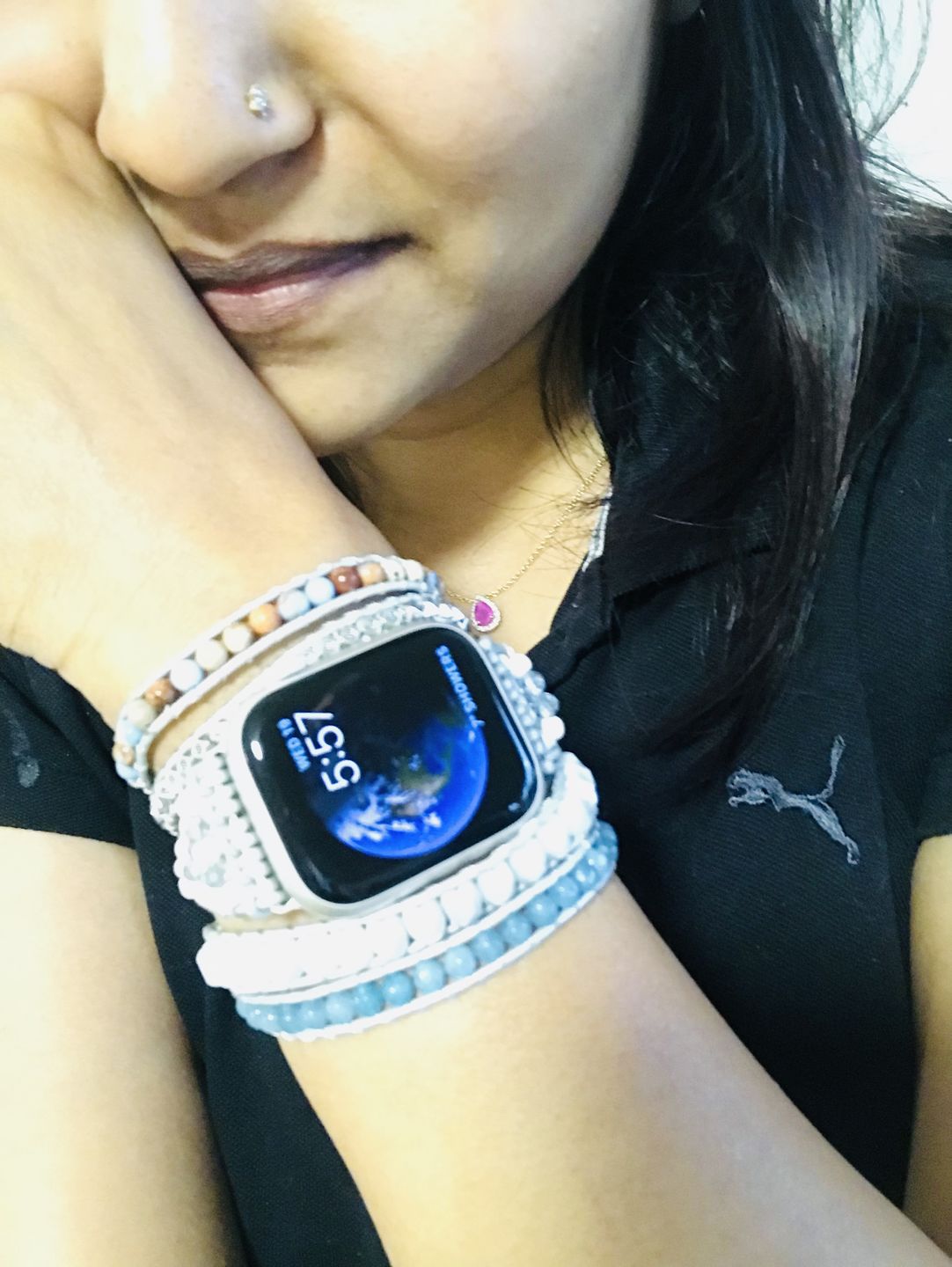 Customer photo review of Healing Topaz Apple Watch Strap