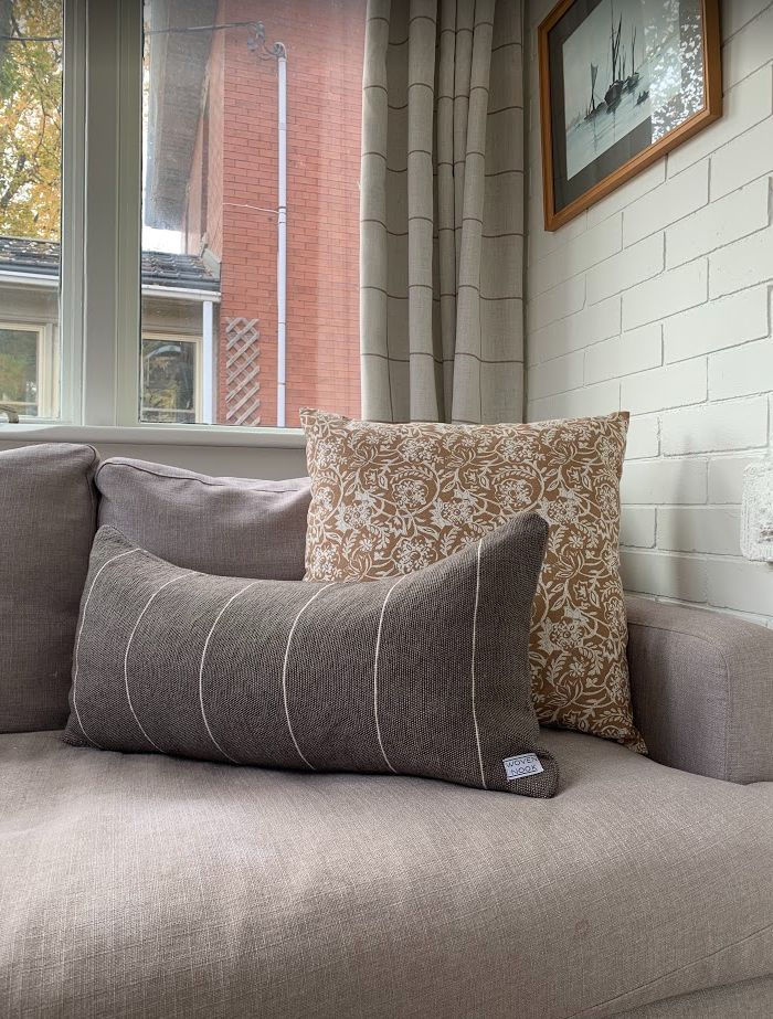 Customer photo review of Ollie in Warm Charcoal - Lumbar 12x40"