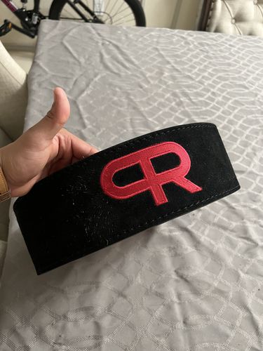 Customer photo review of PR Powerlifting 13mm Belt w/ Lever Buckle - Black/Red