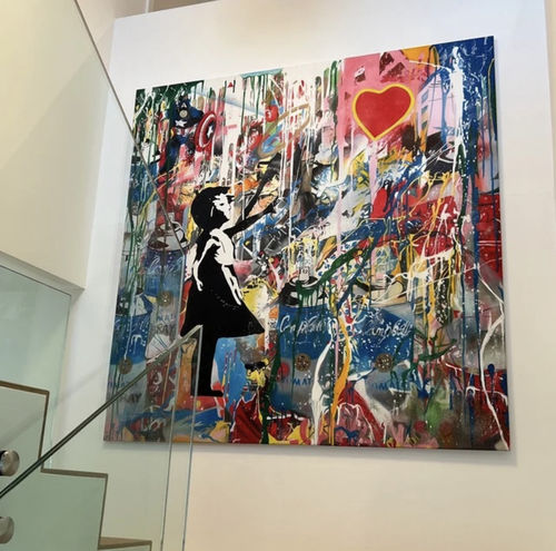 Customer photo review of Banksy Balloon Girl Graffiti Wall Art 100% Hand-Painted