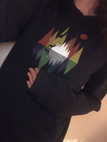 Customer photo review of HIRSCH IM WALD GEOMETRISCH - Bio Unisex Hoodie (BASIC)