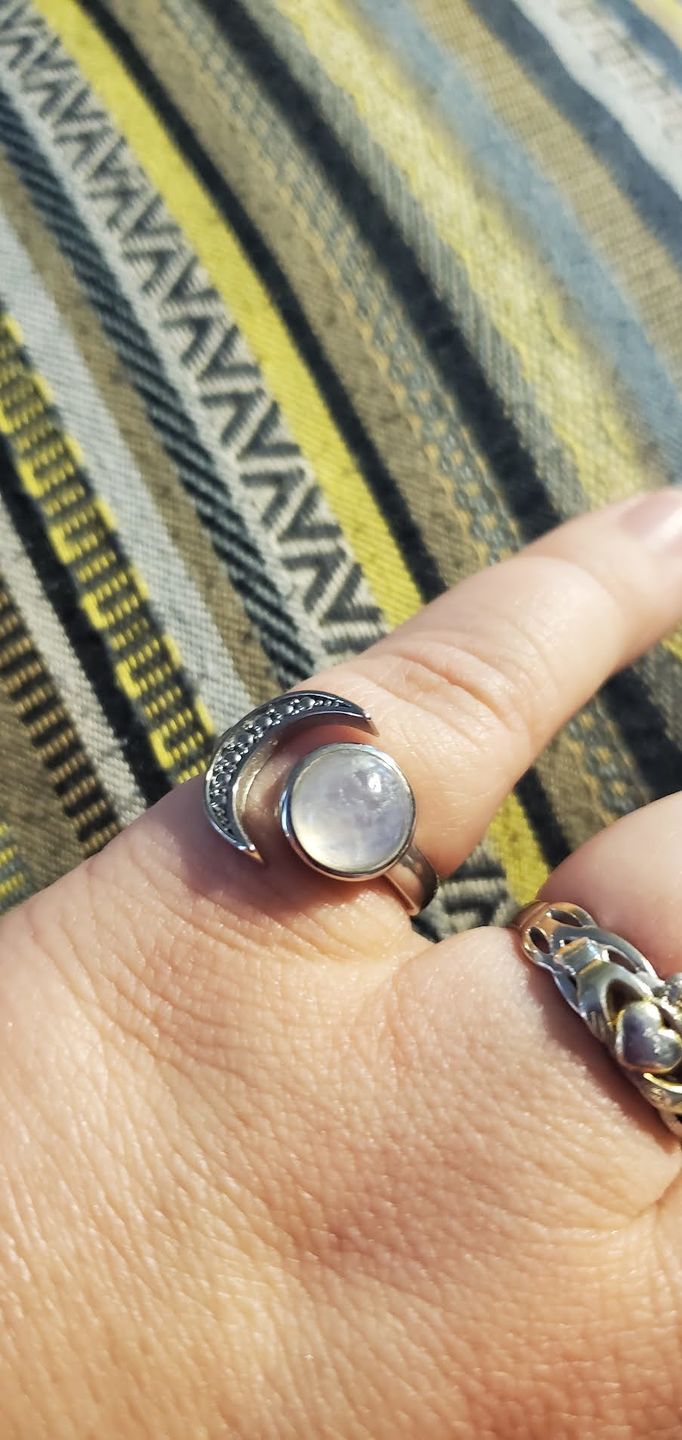 Customer photo review of Young Moon Moonstone Ring