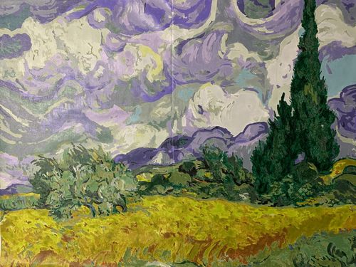 Customer photo review of Wheat Field with Cypresses - Paint by Numbers
