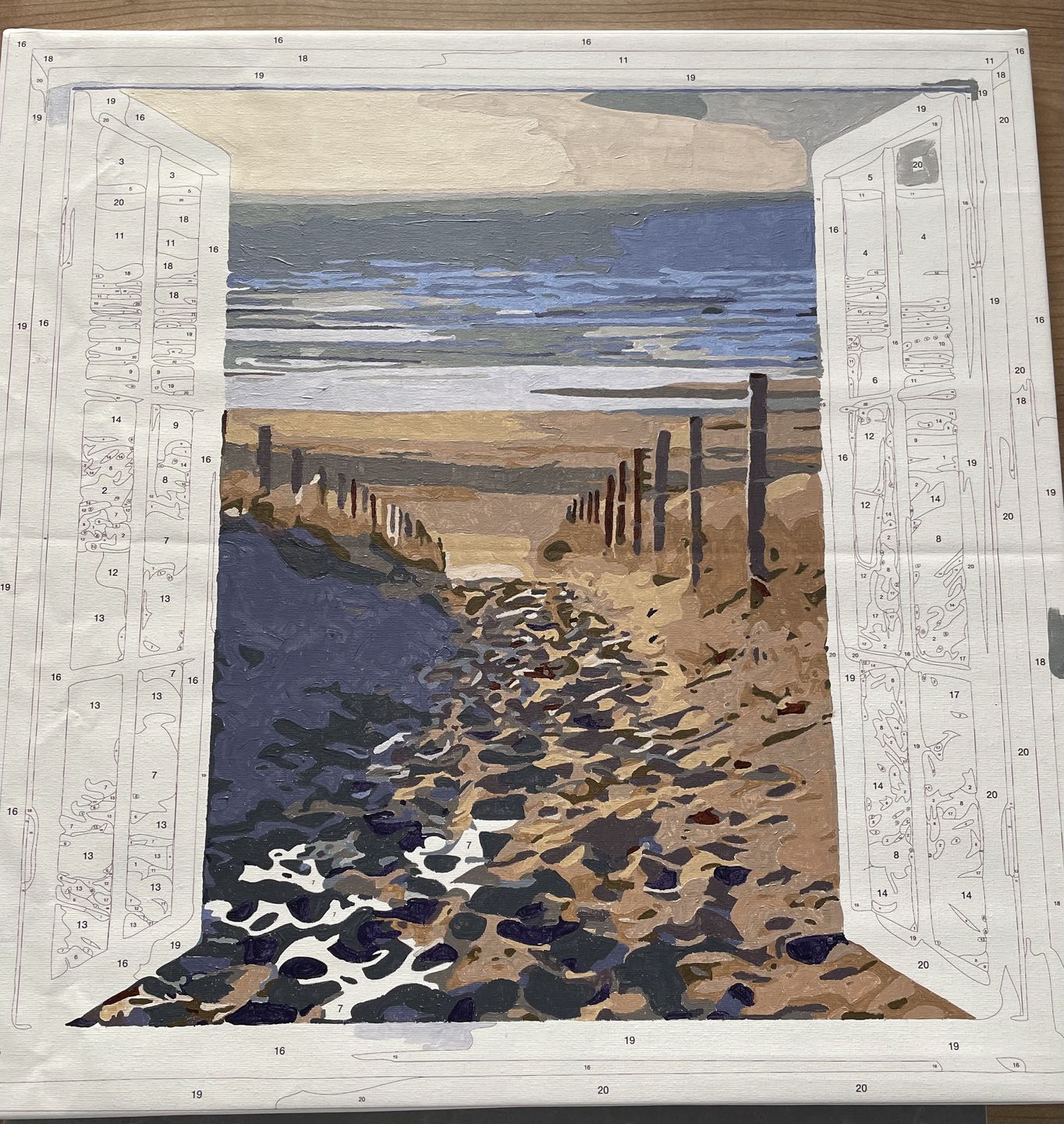 Customer photo review of Malen nach Zahlen - Blick aus Fenster, Strand