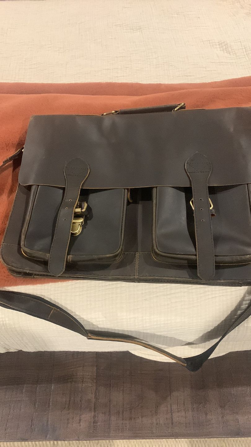 Customer photo review of Retro Buffalo Leather Briefcase