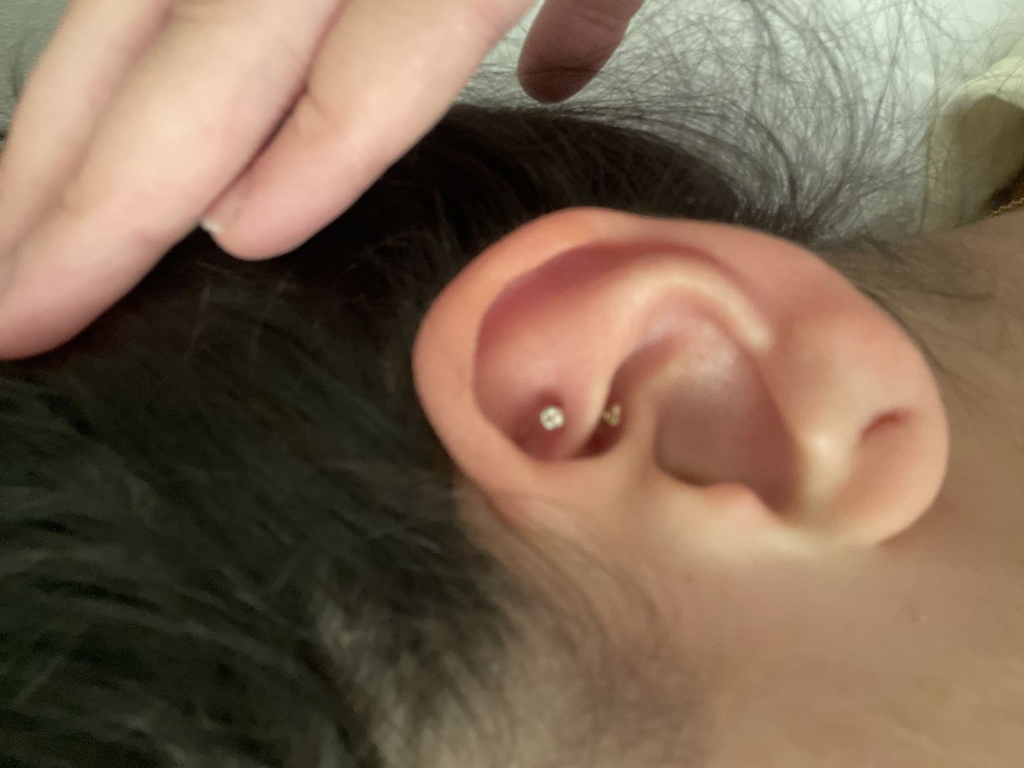 Customer photo review of Crystal Curved Barbell