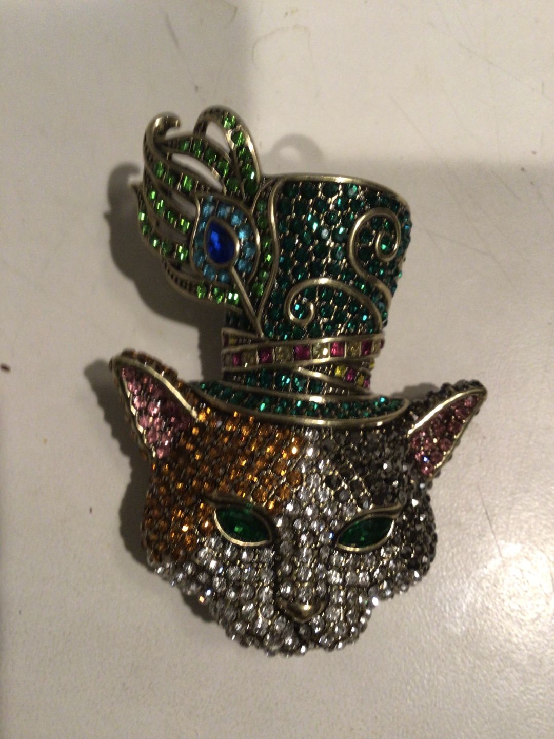 Customer photo review of HEIDI DAUS®"Calico Cutie" Crystal Cat Pin