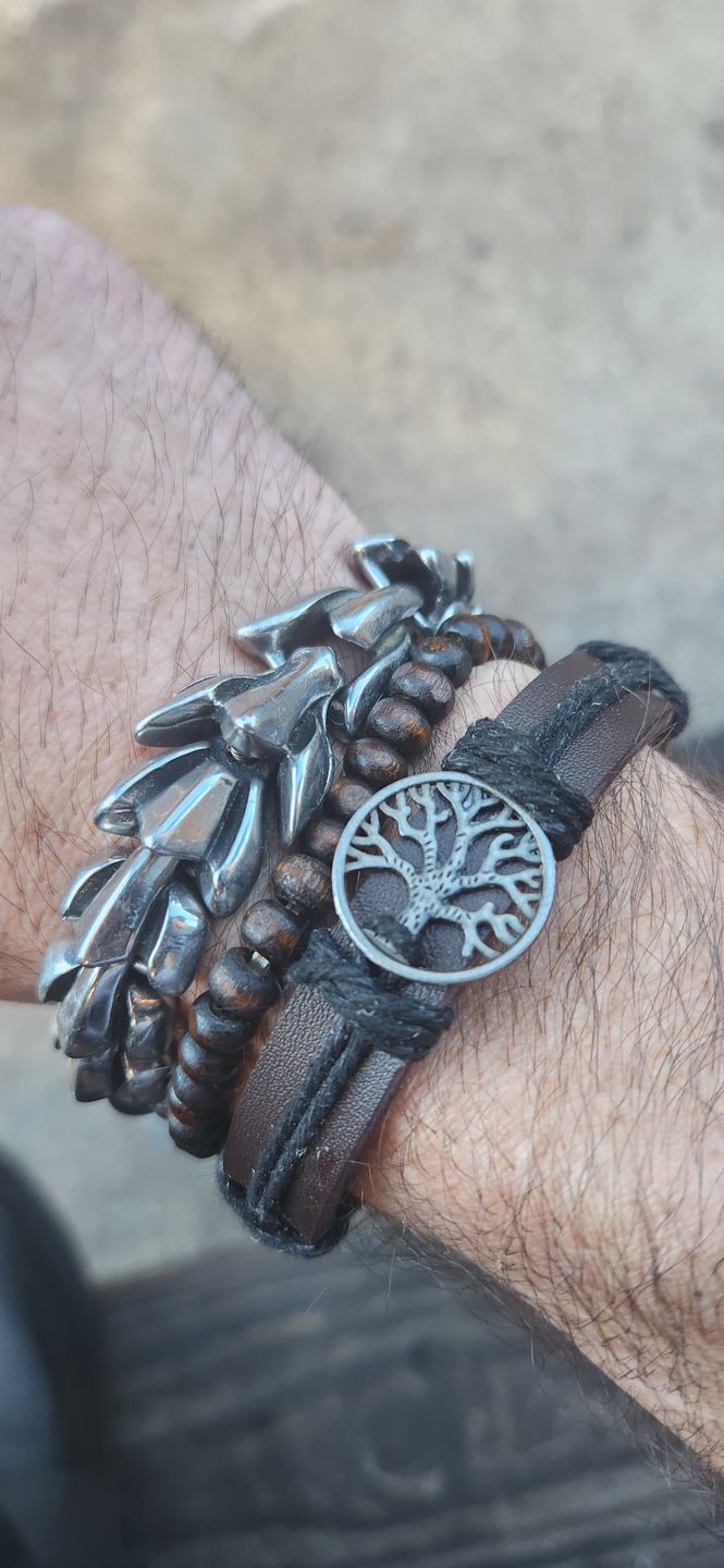 Customer photo review of Yggdrasil - High Quality Leather Bracelet