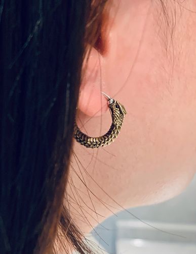 Customer photo review of Ouroboros Earrings