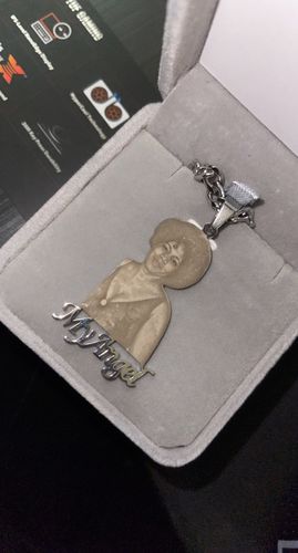 Customer photo review of Lovers Charm™ 18K Custom Engraved Necklace