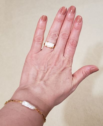 Customer photo review of Baroque Pearl Chain Bracelet