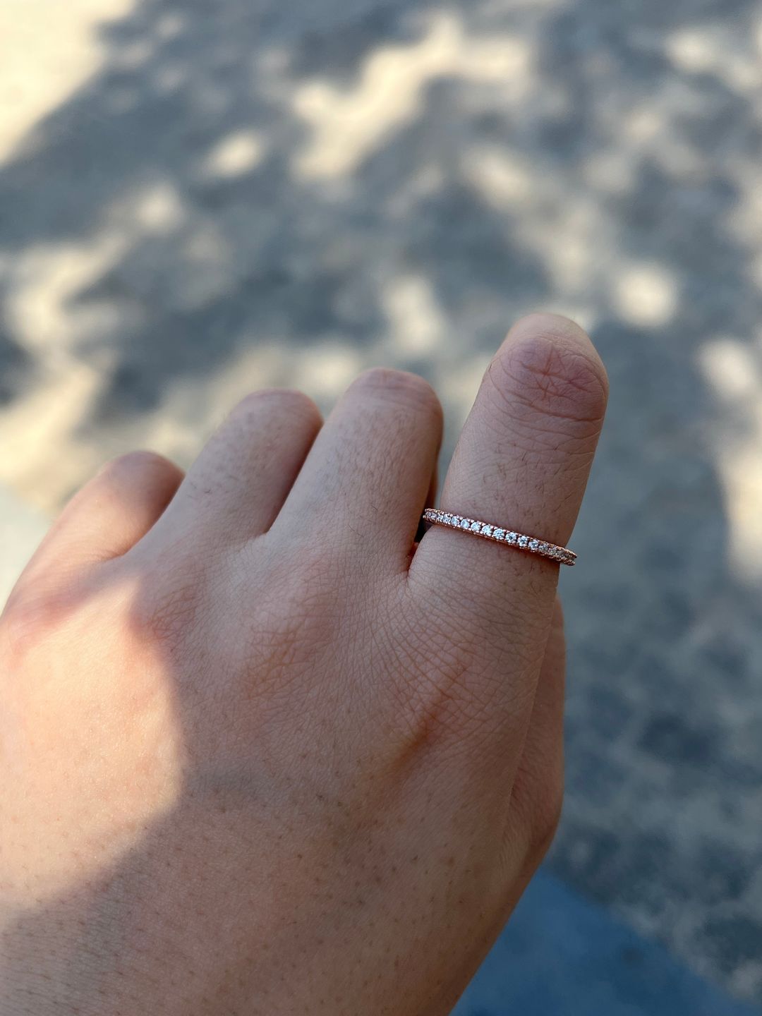 Customer photo review of Louily 0.5 Ct Round Cut Classic Full Eternity Thin Wedding Band For Women In Sterling Silver
