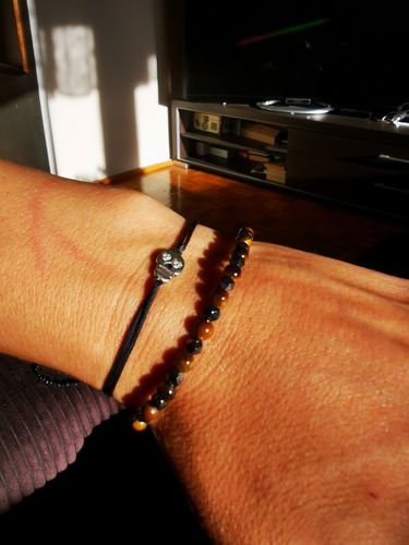 Customer photo review of Positive Changes - Adjustable Bracelet with Hematite and Lava Stone For Men I Women