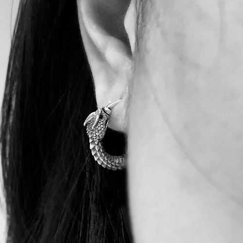 Customer photo review of Ouroboros Earrings