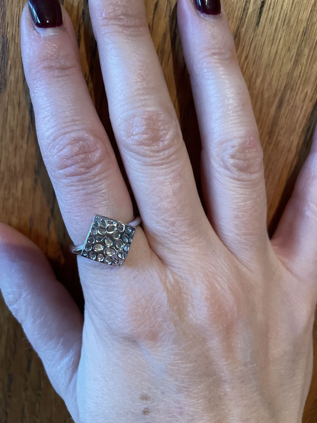Customer photo review of Lattice Pebble Ring