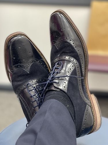 Customer photo review of Amen Leather Dark Navy Brogues